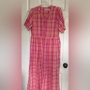 Vintage Style Full Length House Coat w/Snaps (sz M)